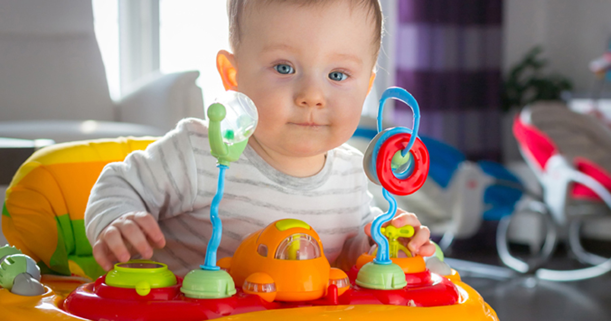 Infant using an infant walker